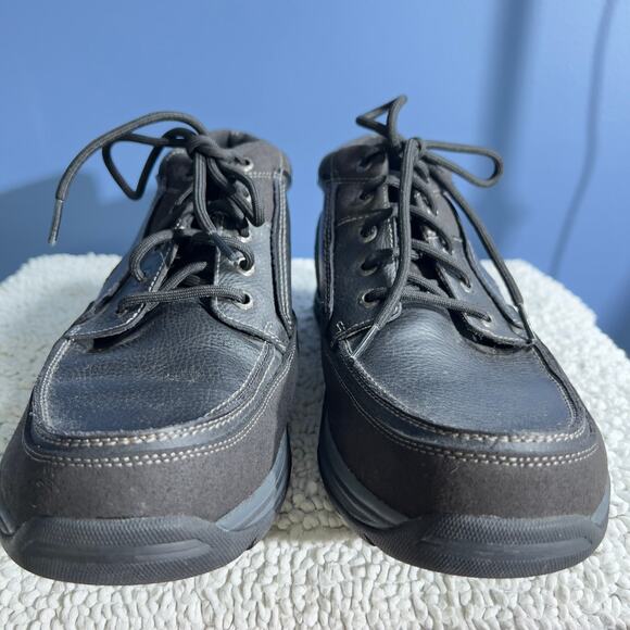 Skechers Boots Men 11.5 Relax Fit Memory Foam Leather Upper Lace Hiking Work - Picture 7 of 11